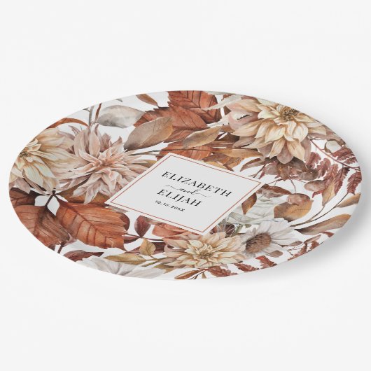Gepersonaliseerde herfst herfst van Terracotta Papieren Bordje (Gekanteld)