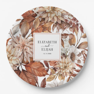 Gepersonaliseerde herfst herfst van Terracotta Papieren Bordje