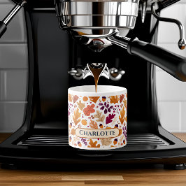 Gepersonaliseerde Herfst - Herfstbladeren & eikels Espresso Kop