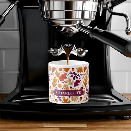 Gepersonaliseerde Herfst - Herfstbladeren & eikels Espresso Kop
