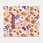 Gepersonaliseerde Herfst - Herfstbladeren & eikels Fleece Deken (Voorkant (Horizontaal))
