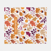 Gepersonaliseerde Herfst - Herfstbladeren & eikels Fleece Deken (Voorkant (Horizontaal))