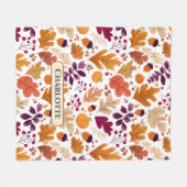 Gepersonaliseerde Herfst - Herfstbladeren & eikels Fleece Deken (Voorkant (Horizontaal))