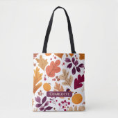 Gepersonaliseerde Herfst - Herfstbladeren & eikels Tote Bag (Voorkant)