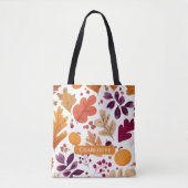 Gepersonaliseerde Herfst - Herfstbladeren & eikels Tote Bag (Voorkant)