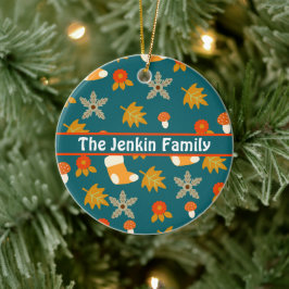 Gepersonaliseerde herfst keramisch ornament