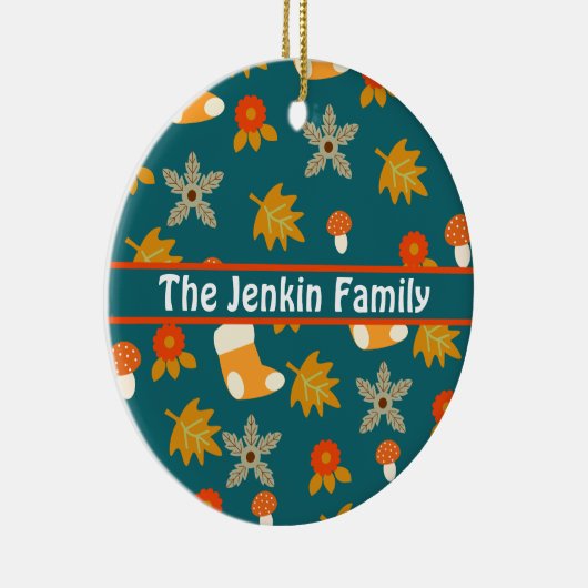 Gepersonaliseerde herfst keramisch ornament (Rechts)