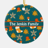 Gepersonaliseerde herfst keramisch ornament (Voorkant)