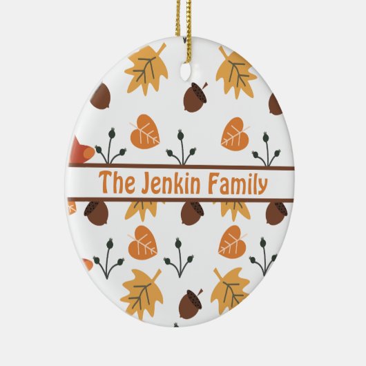 Gepersonaliseerde herfst keramisch ornament (Rechts)