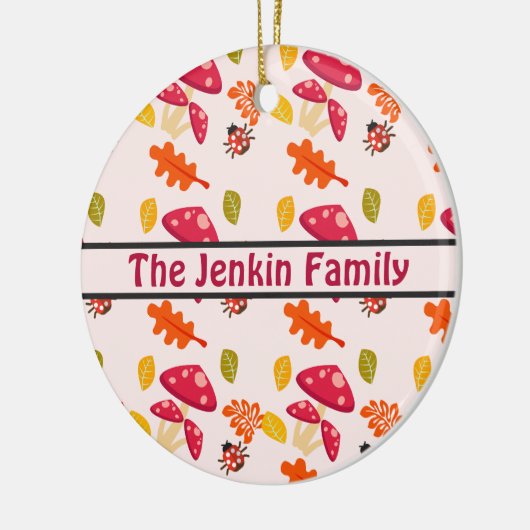 Gepersonaliseerde herfst keramisch ornament (Links)