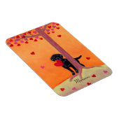 Gepersonaliseerde herfst kleur zwart labrador magneet (Rechterzijde)