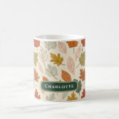 Gepersonaliseerde Herfst Leaf Naam Gift Koffiemok (Center)