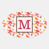 Gepersonaliseerde Herfst Ovale Sticker (Voorkant)