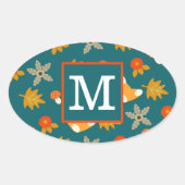 Gepersonaliseerde Herfst Ovale Sticker (Voorkant)