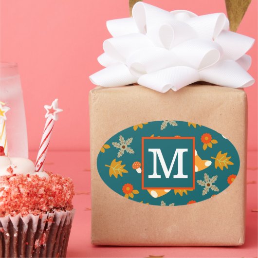 Gepersonaliseerde Herfst Ovale Sticker (Feest)