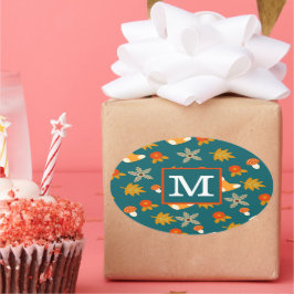 Gepersonaliseerde Herfst Ovale Sticker