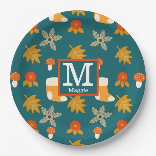 Gepersonaliseerde Herfst papier Borden Papieren Bordje (Voorkant)