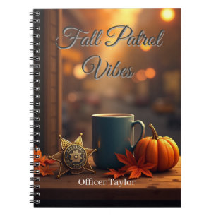 Gepersonaliseerde Herfst Patrol Vibes Autumn Polic Notitieboek