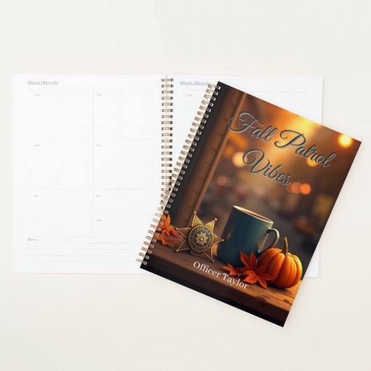 Gepersonaliseerde Herfst Patrol Vibes Autumn Polic Planner (Display)