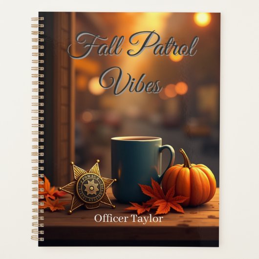 Gepersonaliseerde Herfst Patrol Vibes Autumn Polic Planner (Voorkant)