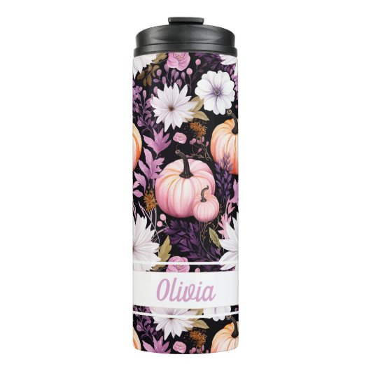 Gepersonaliseerde Herfst Pattern Thermal Tumbler Thermosbeker (Voorkant)