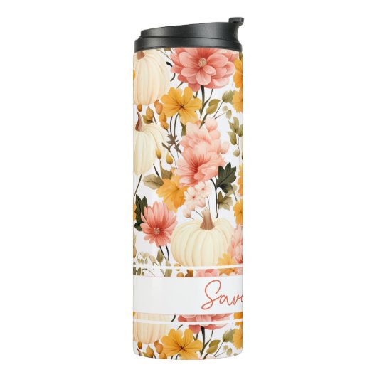Gepersonaliseerde Herfst Pattern Thermal Tumbler Thermosbeker (Gedraaid links)