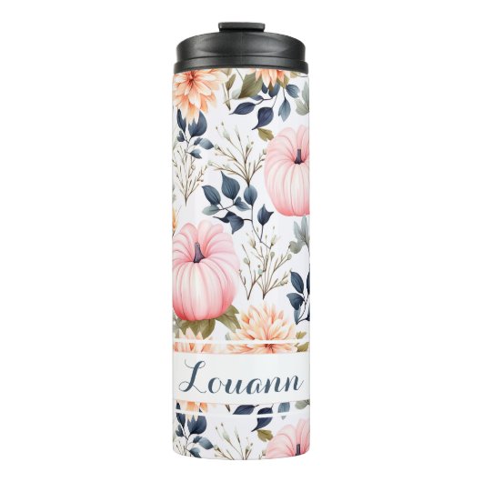Gepersonaliseerde Herfst Pattern Thermal Tumbler Thermosbeker (Voorkant)