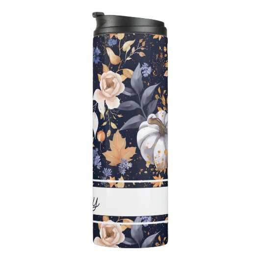 Gepersonaliseerde Herfst Pattern Thermal Tumbler Thermosbeker (Geroteerd rechts)