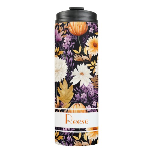Gepersonaliseerde Herfst Pattern Thermal Tumbler Thermosbeker (Voorkant)
