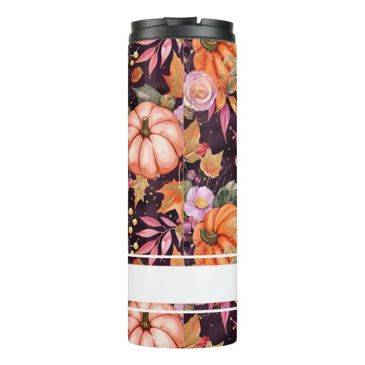 Gepersonaliseerde Herfst Pattern Thermal Tumbler Thermosbeker (Achterkant)