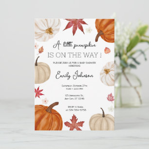 Gepersonaliseerde Herfst pompoen Baby shower Kaart