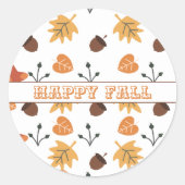 Gepersonaliseerde Herfst Ronde Sticker (Voorkant)