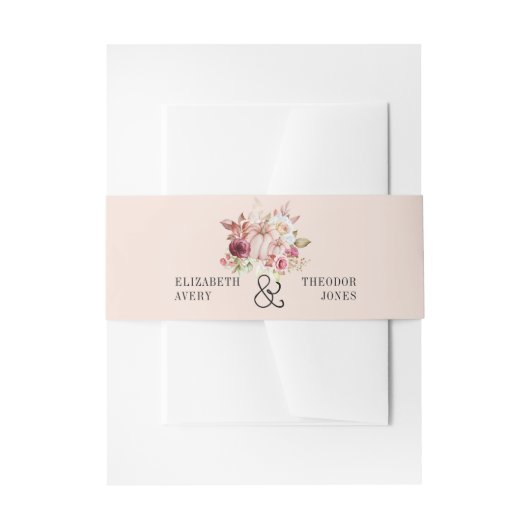 Gepersonaliseerde herfst roze Bourgogne Pumpkin Uitnodigingen Wikkel (Voorkant Voorbeeld)