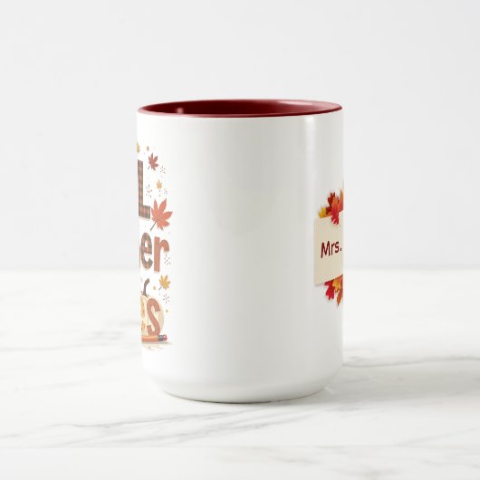 Gepersonaliseerde Herfst Teacher Vibes Mok (Midden)