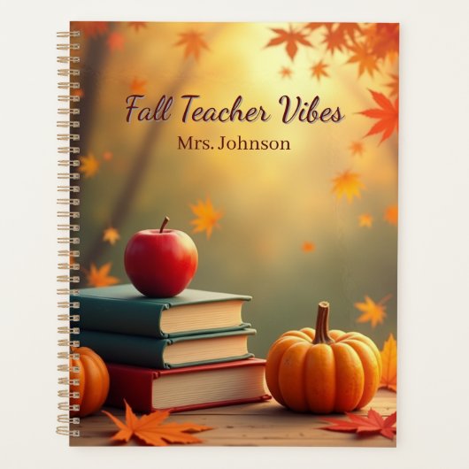 Gepersonaliseerde Herfst Teacher Vibes Planner (Voorkant)