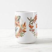 Gepersonaliseerde Herfst thema Schattige Fox Flowe Koffiemok (Center)