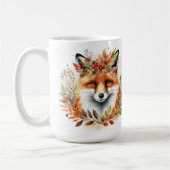 Gepersonaliseerde Herfst thema Schattige Fox Flowe Koffiemok (Links)