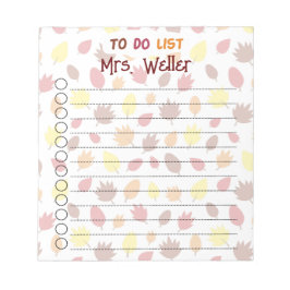 Gepersonaliseerde Herfst-thema to-do lijst bladere Notitieblok