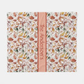 Gepersonaliseerde Herfst Verkleurde bladeren Groen Fleece Deken (Voorkant (Horizontaal))