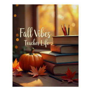 Gepersonaliseerde Herfst vibes leraarleven Perfect Poster