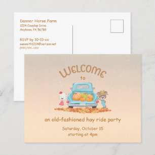 Gepersonaliseerde herfst welkom Beren pompoenen Ha Briefkaart