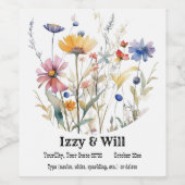 Gepersonaliseerde herfst Wildflower Wijn Etiket (Enkel label)