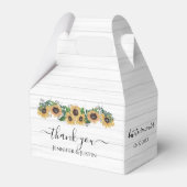 Gepersonaliseerde Herfst Zonnebloem Bruiloft Bedankdoosjes (Achterkant)
