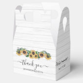 Gepersonaliseerde Herfst Zonnebloem Bruiloft Bedankdoosjes (Geopend)