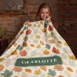 Gepersonaliseerde herfstbladeren - Cosy Autumn Cus Fleece Deken