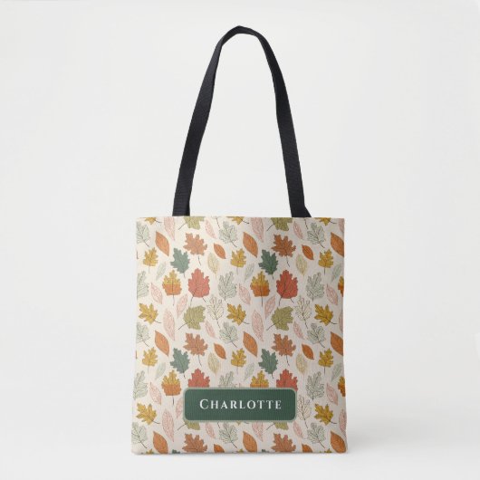 Gepersonaliseerde herfstbladeren - Cosy Autumn Cus Tote Bag (Voorkant)
