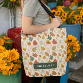 Gepersonaliseerde herfstbladeren - Cosy Autumn Cus Tote Bag