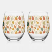Gepersonaliseerde herfstbladeren - Cosy Autumn Cus Wijnglas Zonder Voet (Links)