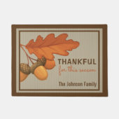 Gepersonaliseerde herfstbladeren eikels deurmat (Voorkant)