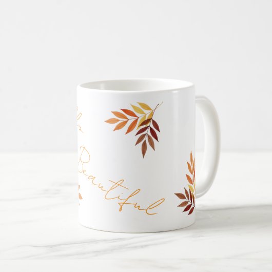 Gepersonaliseerde herfstbladeren Lijst Koffiemok (Voorkant rechts)